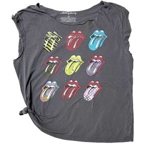 The Rolling Stones Multi Tongues Sleeveless Tie Waist Graphic T-Shirt Women’s 2X